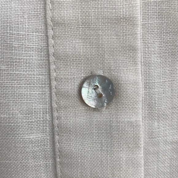 Comfy USA Button Down Top Line Blend Women's Large White - Picture 5 of 11